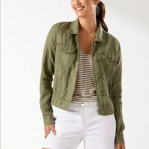 Tommy Bahama raw edge linen jacket size medium.